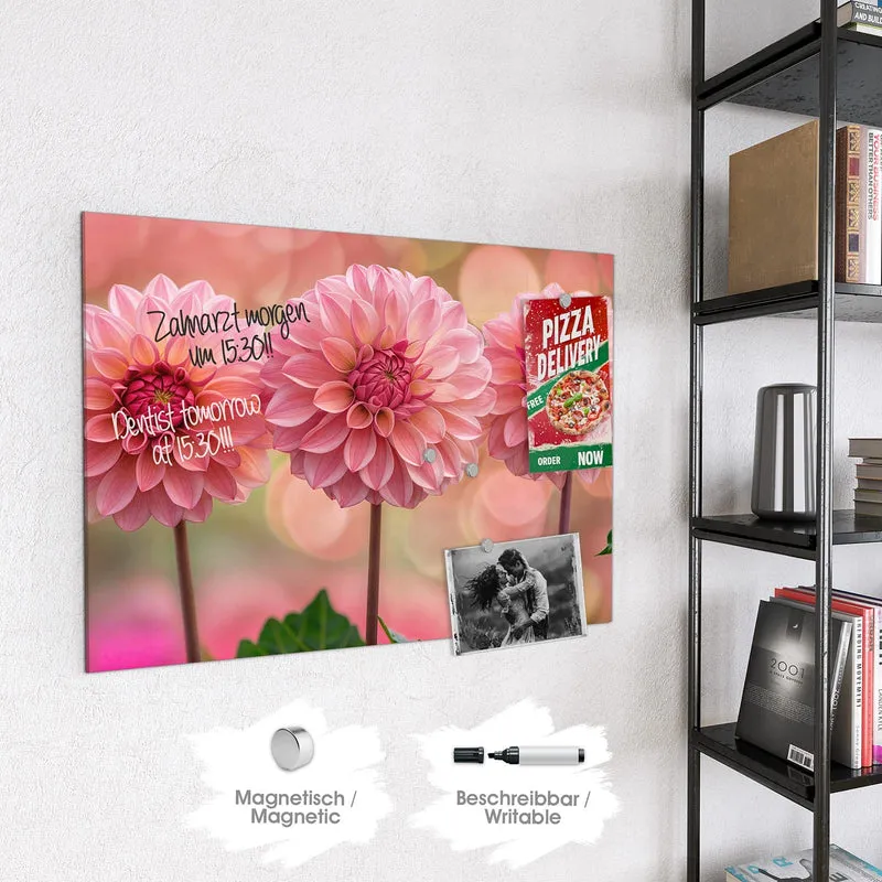 Magnettafel - Drei rosa Dahlien