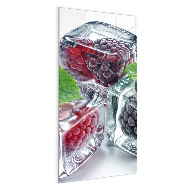 Magnettafel - Beeren und Minze im Eis