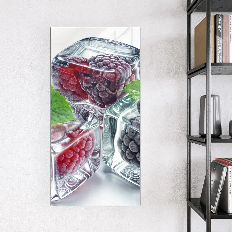 Magnettafel - Beeren und Minze im Eis