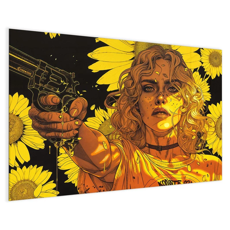 Magnettafel - Sonnenblumenmädchen