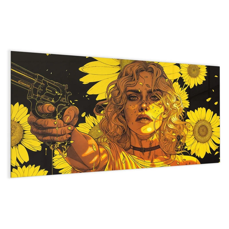 Magnettafel - Sonnenblumenmädchen