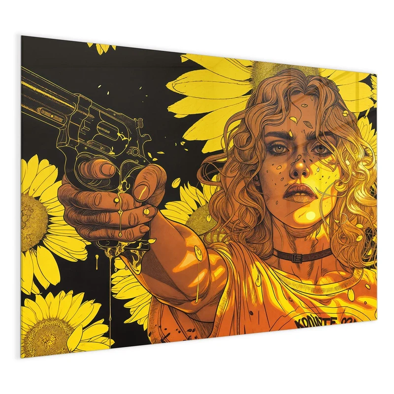 Magnettafel - Sonnenblumenmädchen