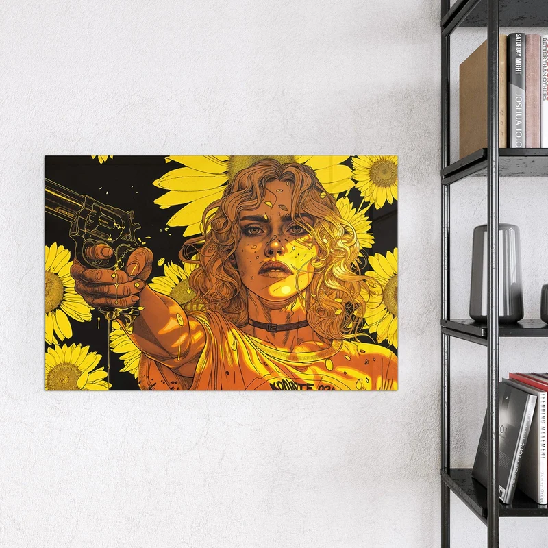 Magnettafel - Sonnenblumenmädchen