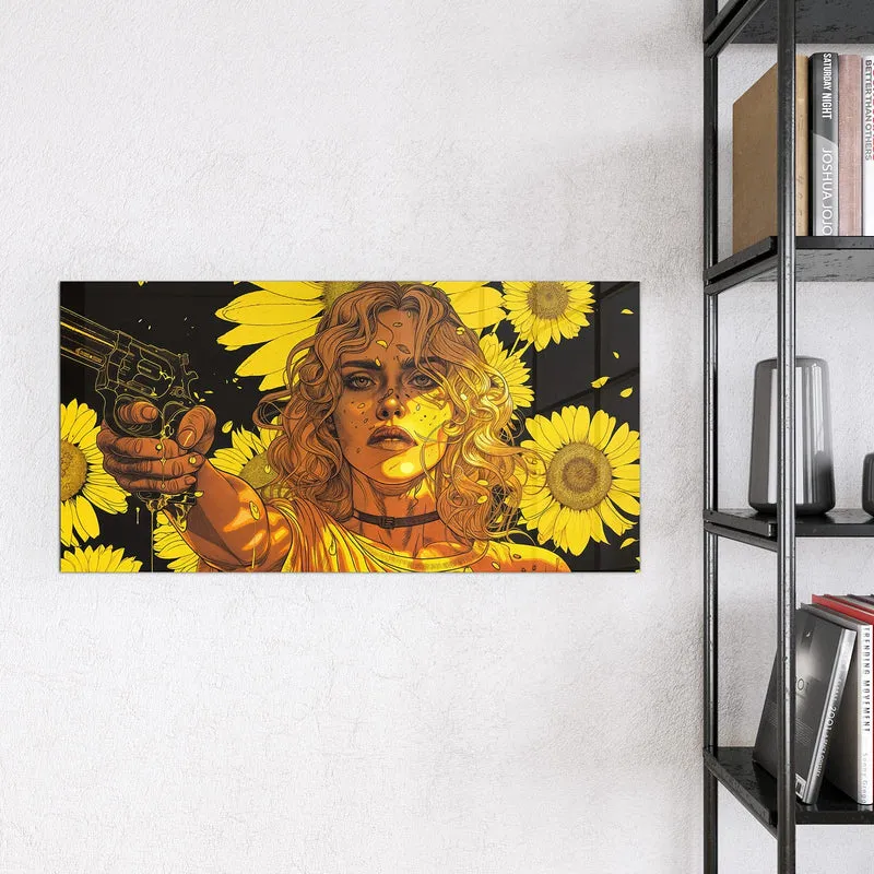 Magnettafel - Sonnenblumenmädchen
