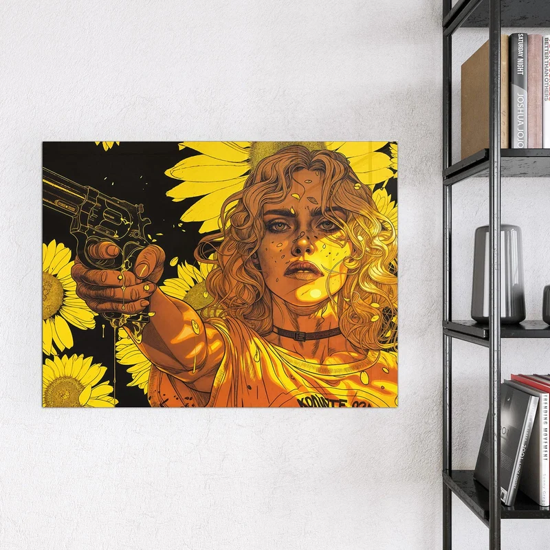 Magnettafel - Sonnenblumenmädchen