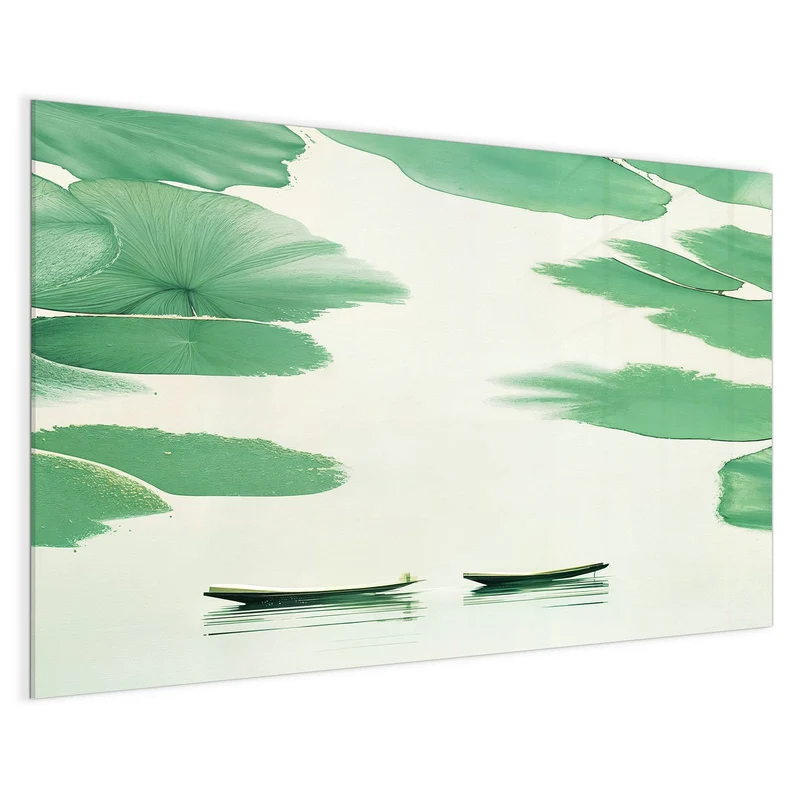 Magnettafel - Boote zwischen Seerosen