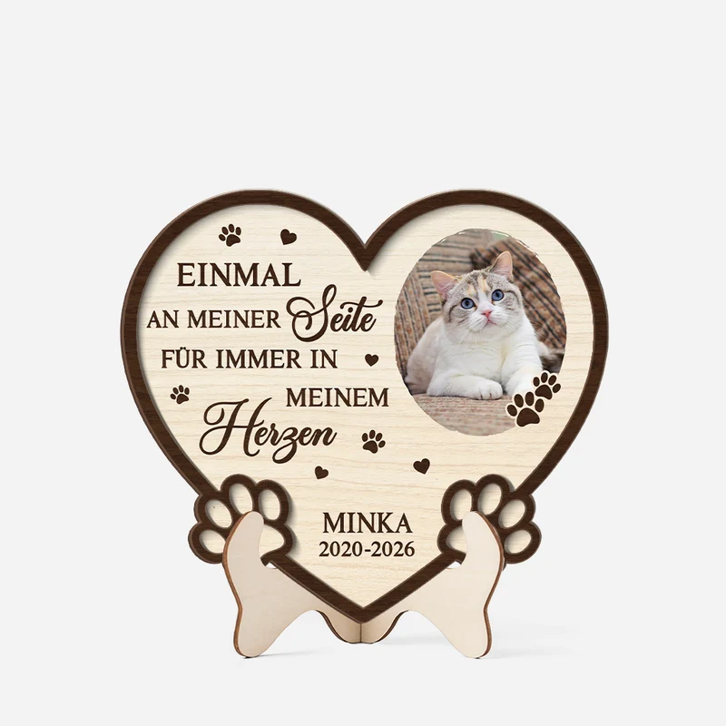 Deine Flügel Waren Bereit Mein Herz War Es Nicht - Personalisierte Trauergeschenke | Holzaufsteller Foto Katze
