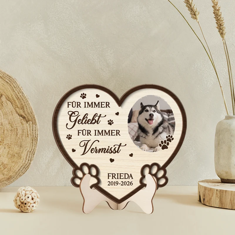 Deine Flügel Waren Bereit Mein Herz War Es Nicht - Personalisierte Trauergeschenke | Holzaufsteller Foto Katze