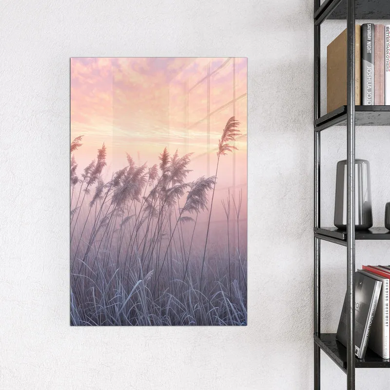 Magnettafel - Schilf im Morgenrot