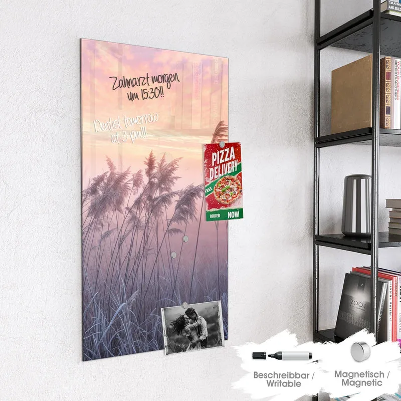 Magnettafel - Schilf im Morgenrot