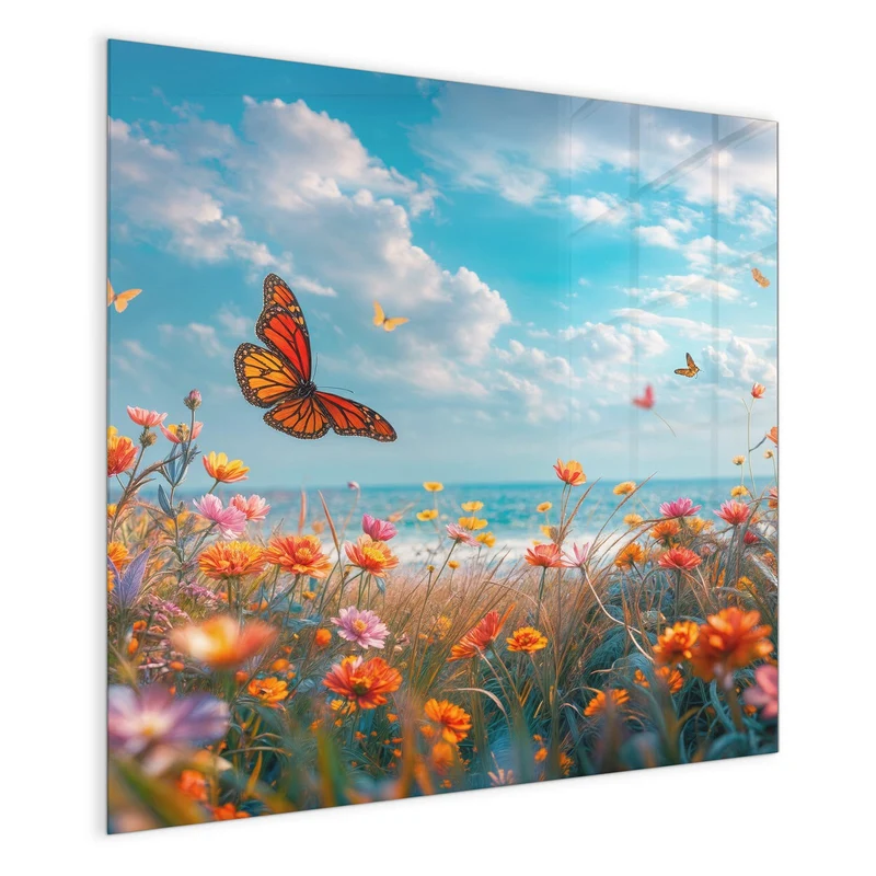 Magnettafel - Blütenwiese am Meer