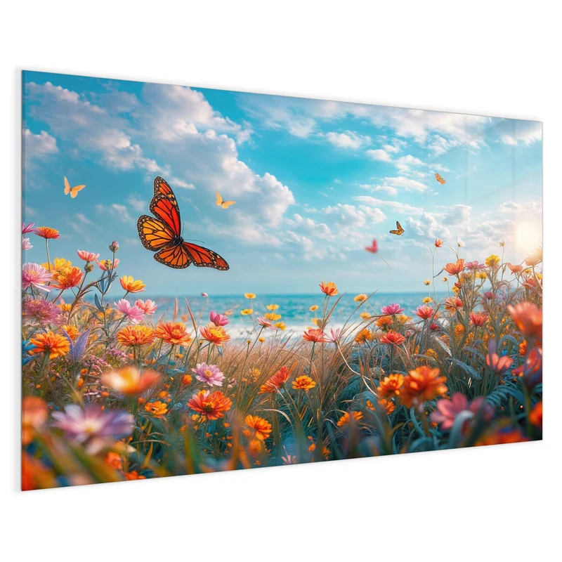 Magnettafel - Blütenwiese am Meer