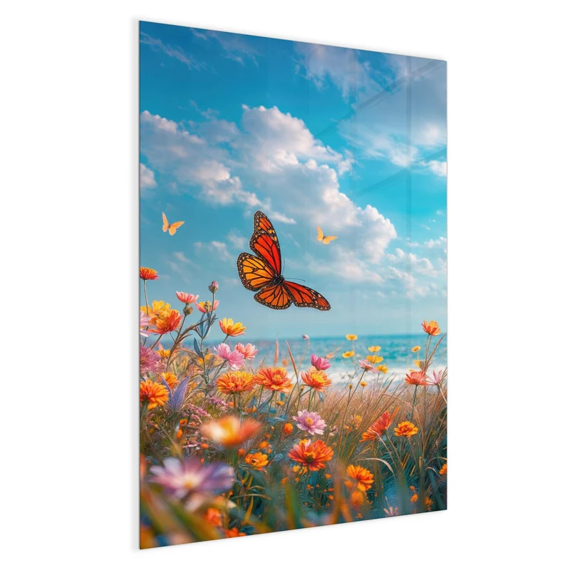 Magnettafel - Blütenwiese am Meer