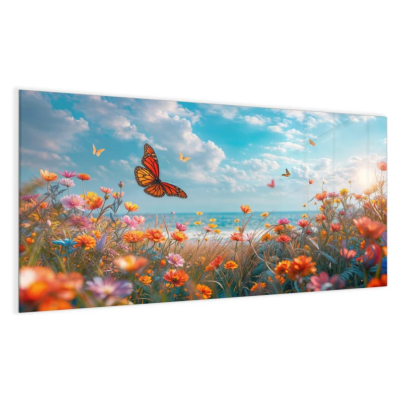 Magnettafel - Blütenwiese am Meer