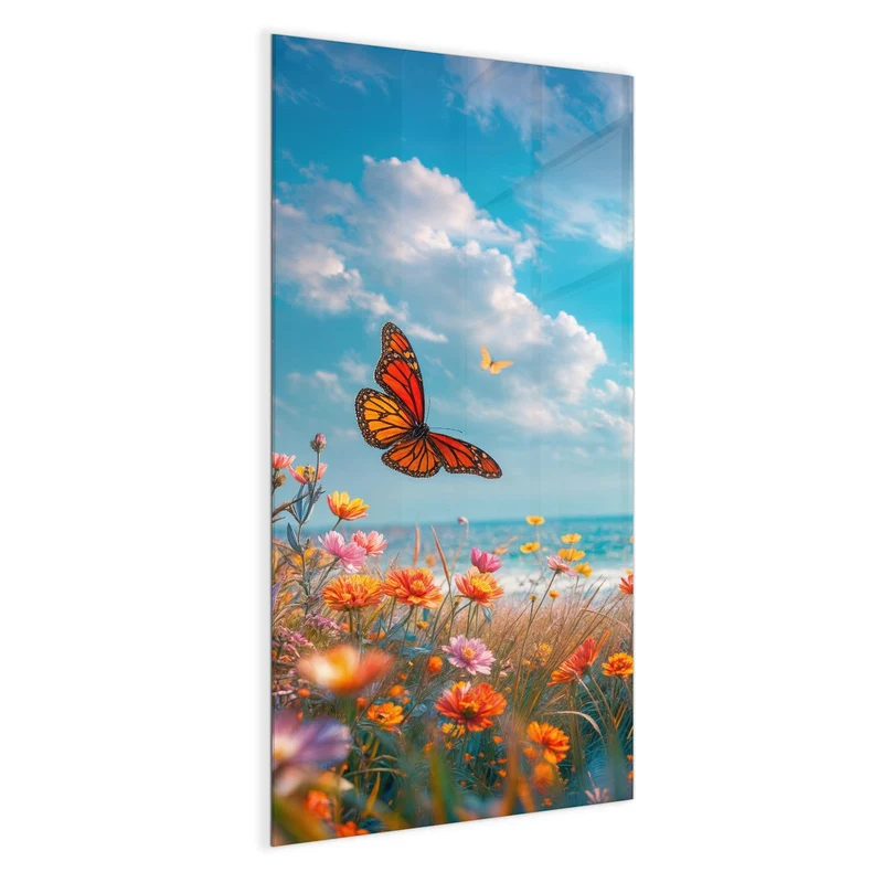 Magnettafel - Blütenwiese am Meer