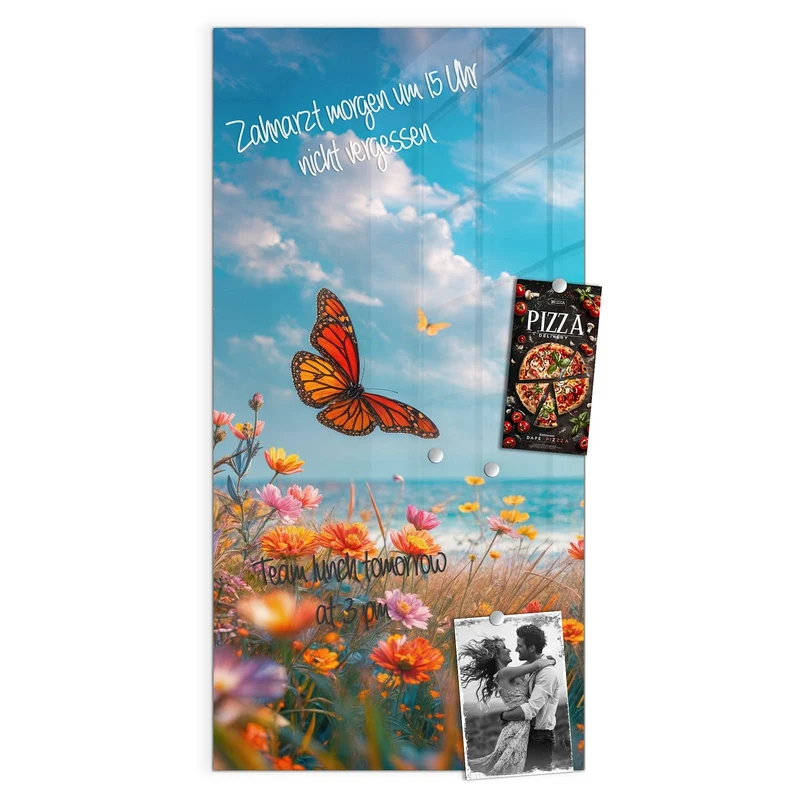 Magnettafel - Blütenwiese am Meer