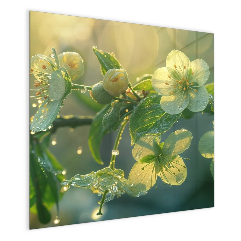 Magnettafel - Blüten mit Morgentau
