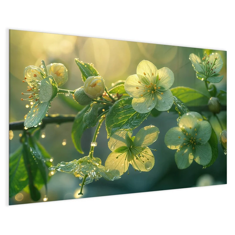 Magnettafel - Blüten mit Morgentau