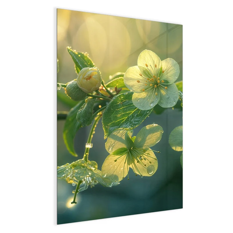 Magnettafel - Blüten mit Morgentau