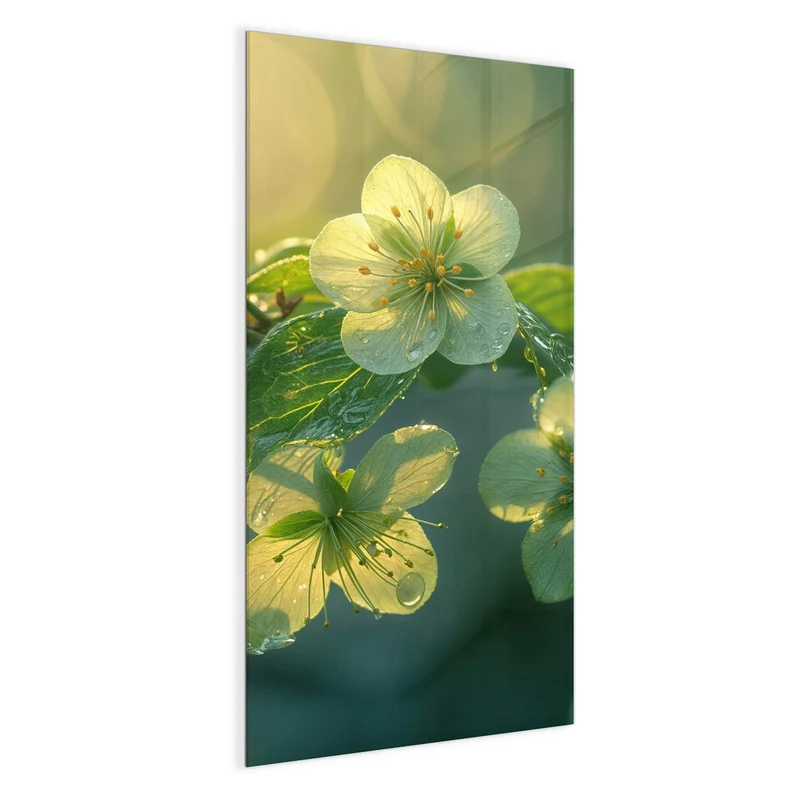 Magnettafel - Blüten mit Morgentau