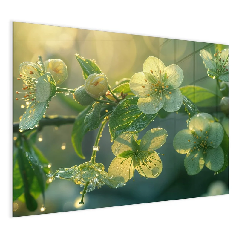 Magnettafel - Blüten mit Morgentau