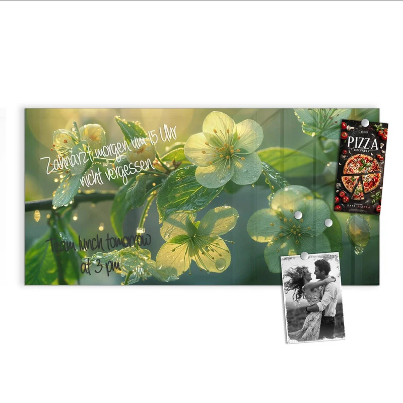 Magnettafel - Blüten mit Morgentau