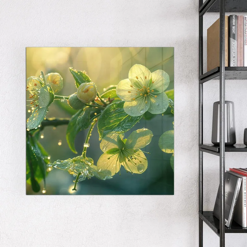 Magnettafel - Blüten mit Morgentau