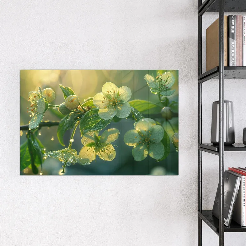 Magnettafel - Blüten mit Morgentau