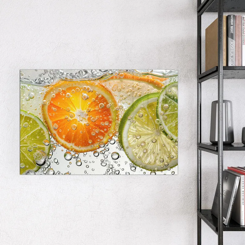 Magnettafel - Zitrusscheiben im Wasser