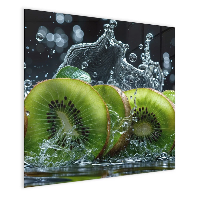 Magnettafel - Kiwischeiben im Spritzer