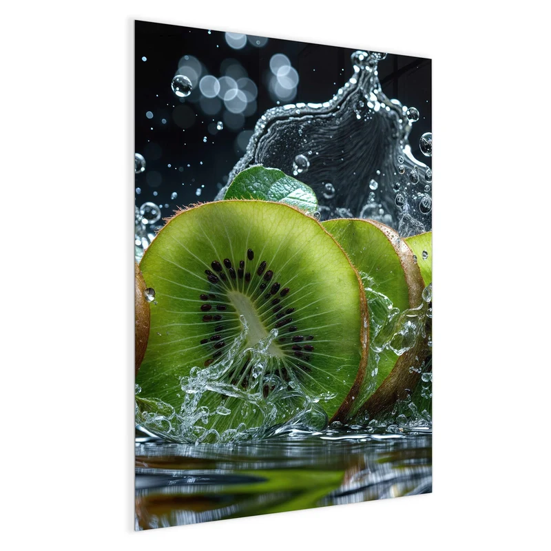 Magnettafel - Kiwischeiben im Spritzer
