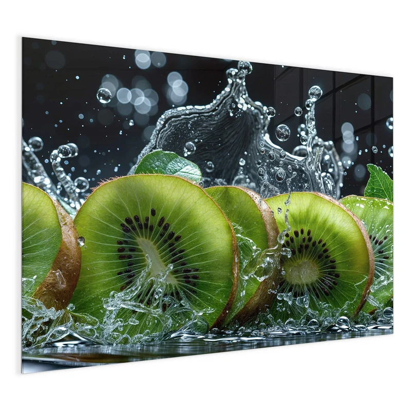 Magnettafel - Kiwischeiben im Spritzer