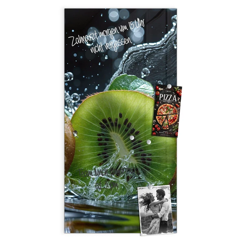 Magnettafel - Kiwischeiben im Spritzer