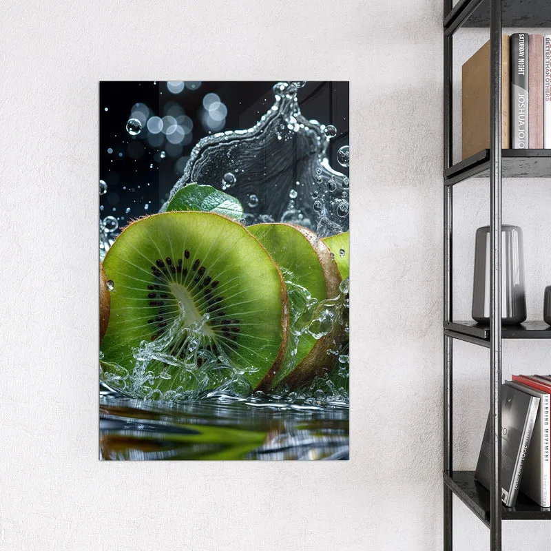 Magnettafel - Kiwischeiben im Spritzer