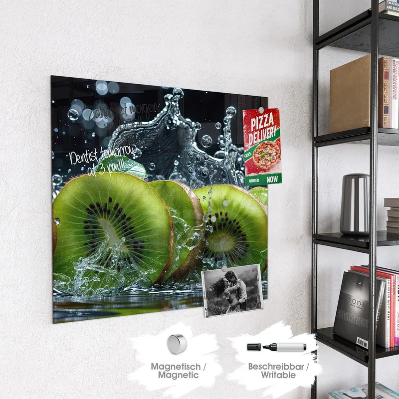 Magnettafel - Kiwischeiben im Spritzer