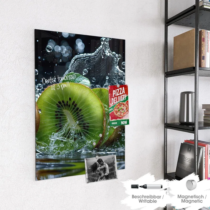 Magnettafel - Kiwischeiben im Spritzer