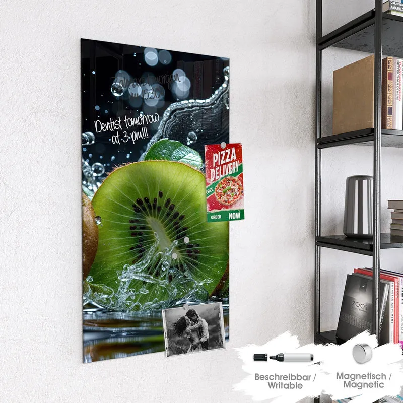Magnettafel - Kiwischeiben im Spritzer