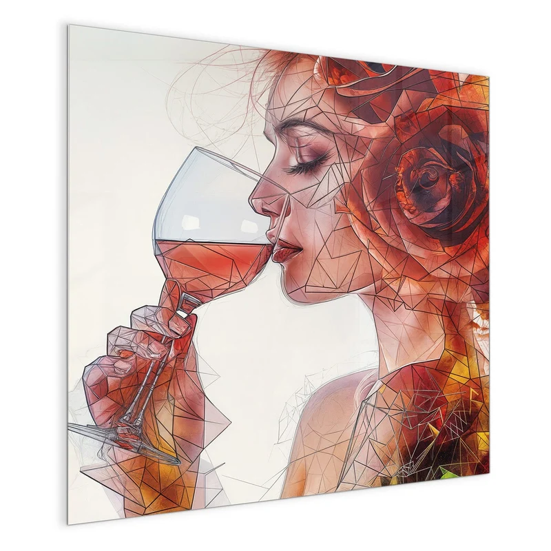 Magnettafel - Weintrinkende Frau