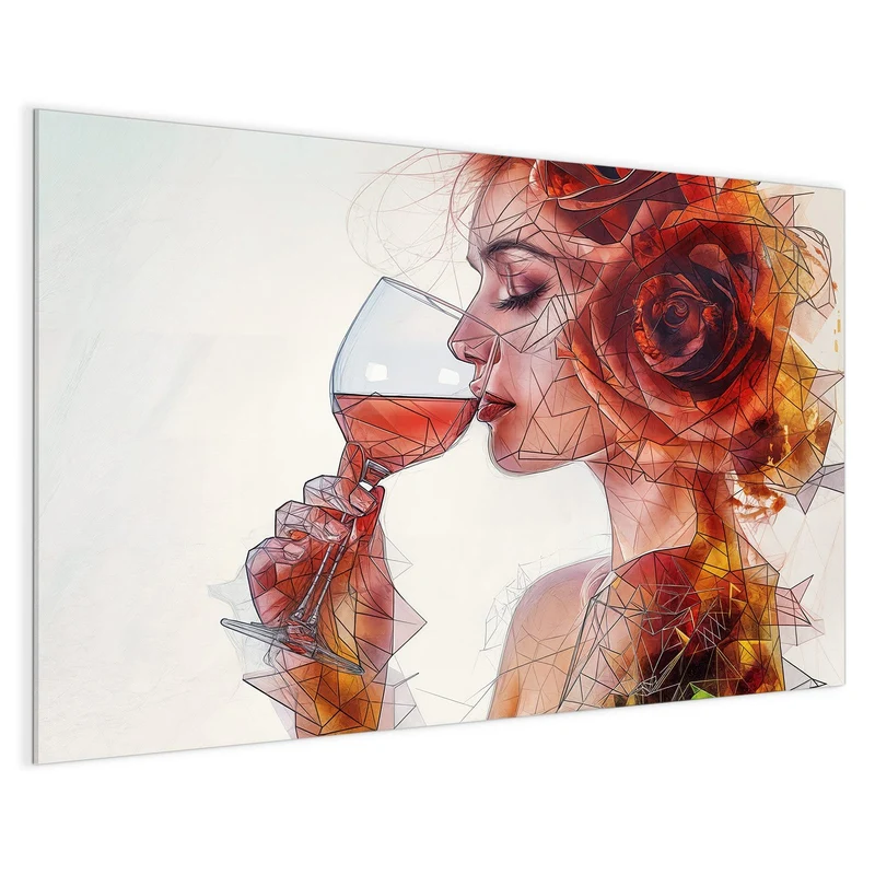 Magnettafel - Weintrinkende Frau