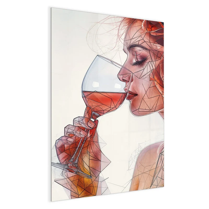 Magnettafel - Weintrinkende Frau