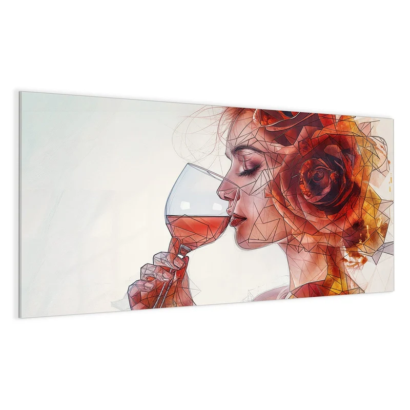 Magnettafel - Weintrinkende Frau