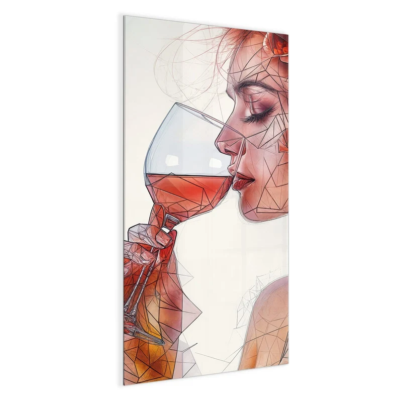 Magnettafel - Weintrinkende Frau