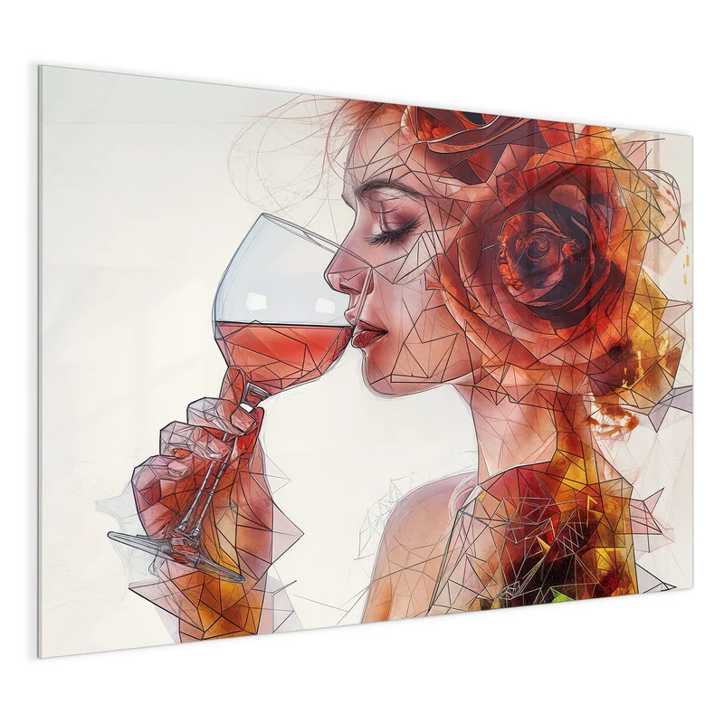 Magnettafel - Weintrinkende Frau