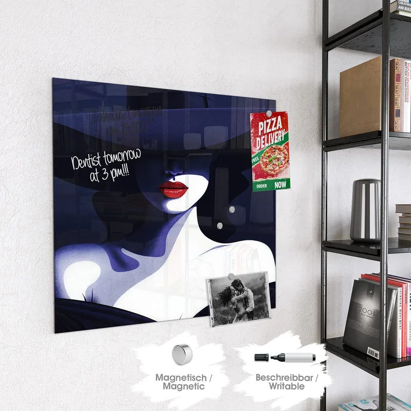 Magnettafel - Dame mit dunklem Hut