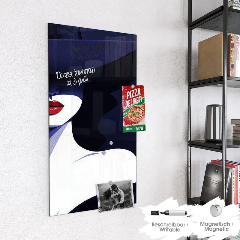 Magnettafel - Dame mit dunklem Hut