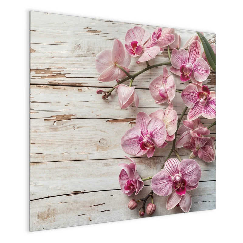 Magnettafel - Orchideen auf Holz