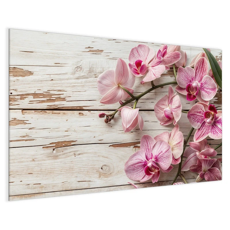 Magnettafel - Orchideen auf Holz