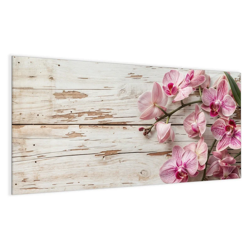 Magnettafel - Orchideen auf Holz
