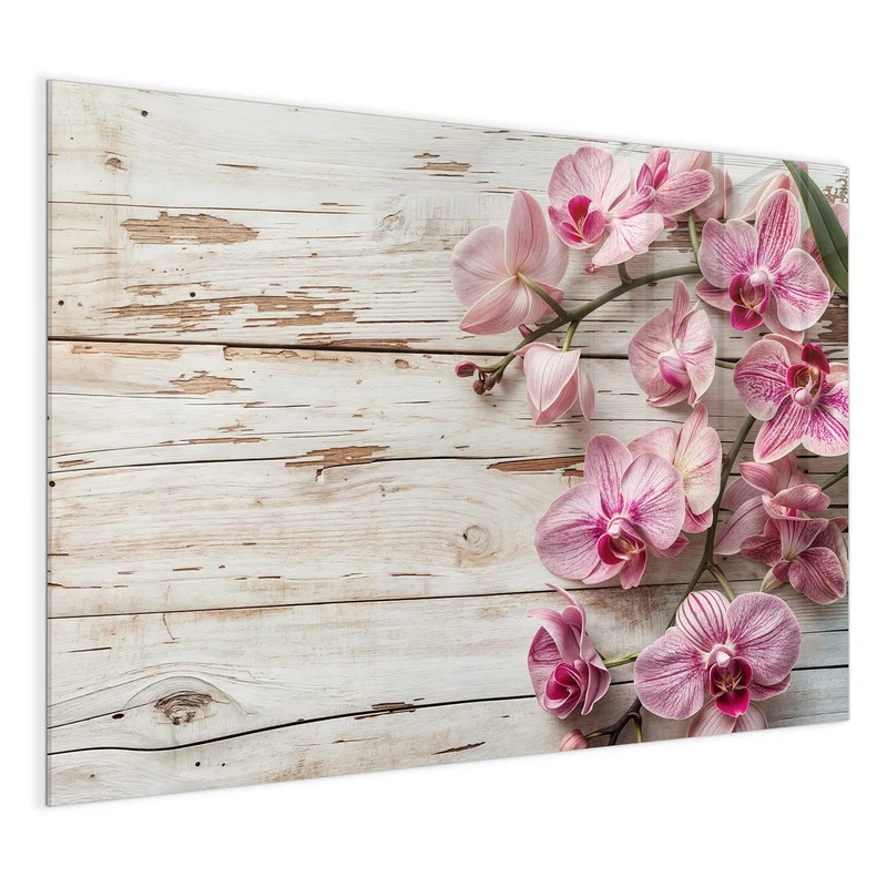 Magnettafel - Orchideen auf Holz