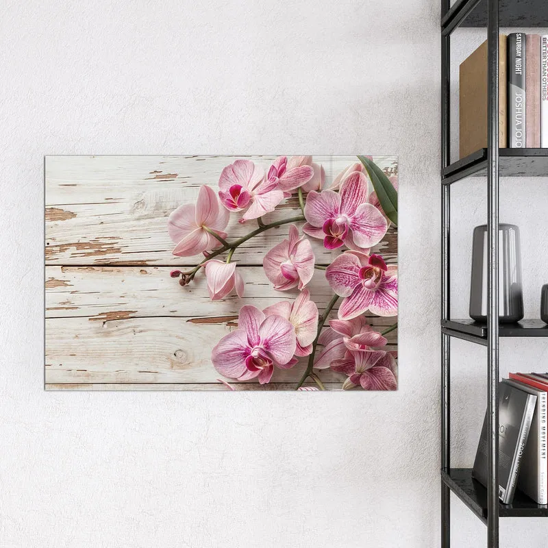 Magnettafel - Orchideen auf Holz